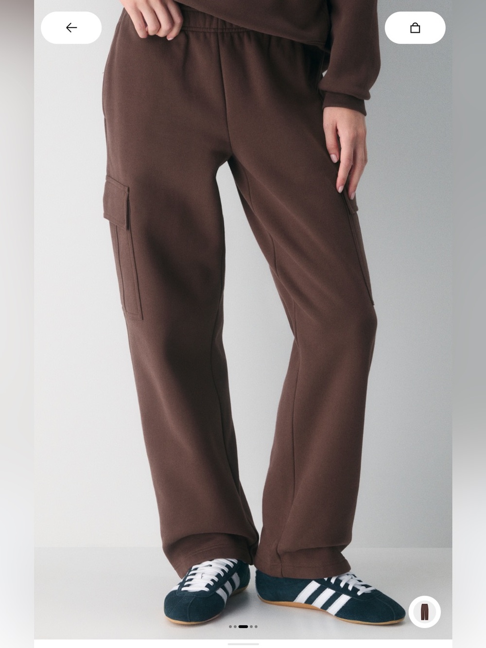 Cozy sweatfleece mega cargo sweatpants cocoa powder brown